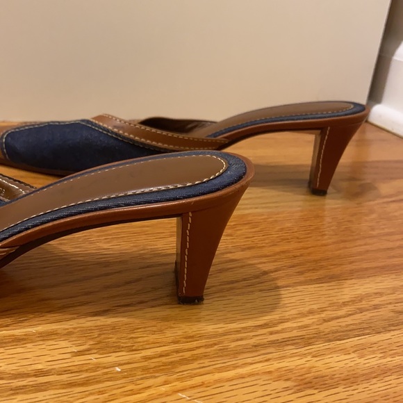 Unisa Vintage Brown & Jean Contrast Stitched Heels - Picture 7 of 13